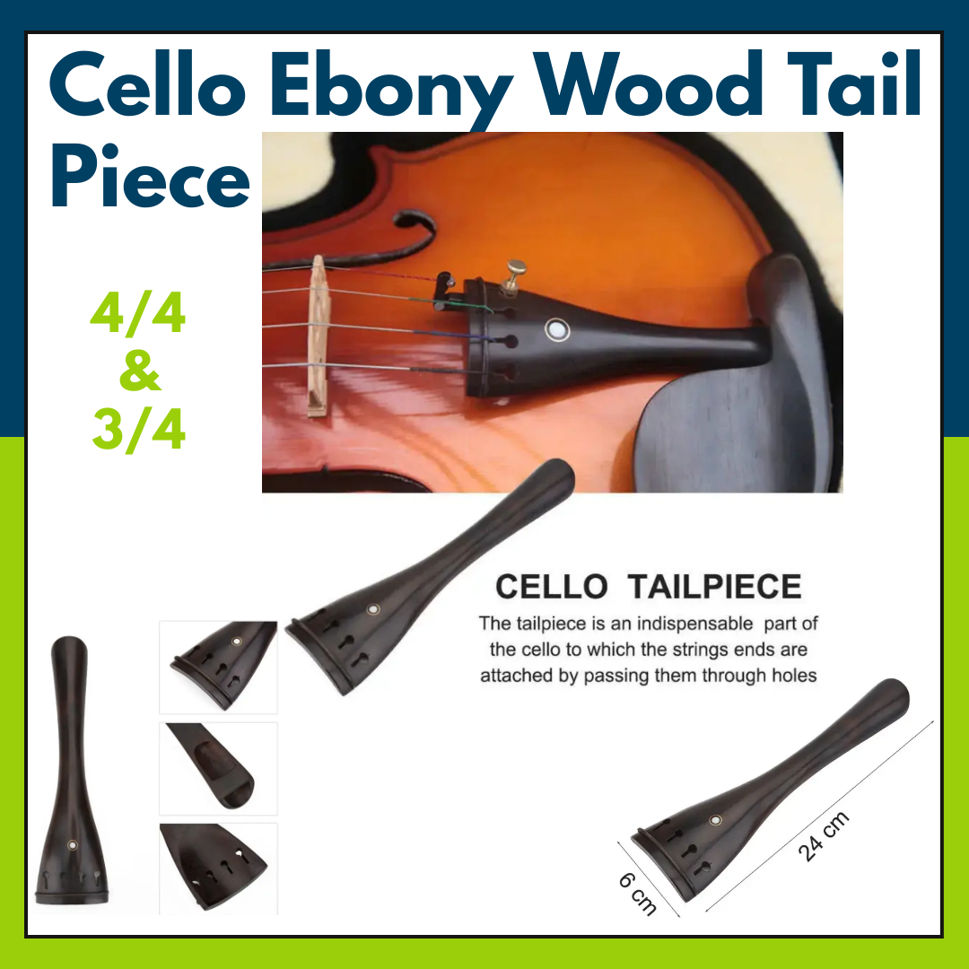 Cello Tailpiece, Classic Ebony Wood Tailpiece for 3/4 4/4 Cello